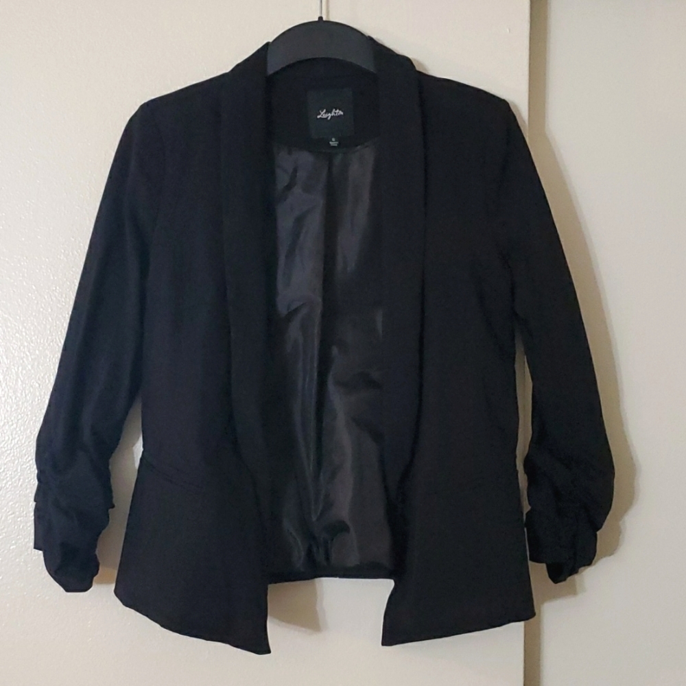 Leighton Open Blazer Rouched 3/4 sleves Size S - Picture 1 of 7